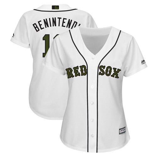 Red Sox #16 Andrew Benintendi White 2018 Memorial Day Cool Base Women's Stitched MLB Jersey
